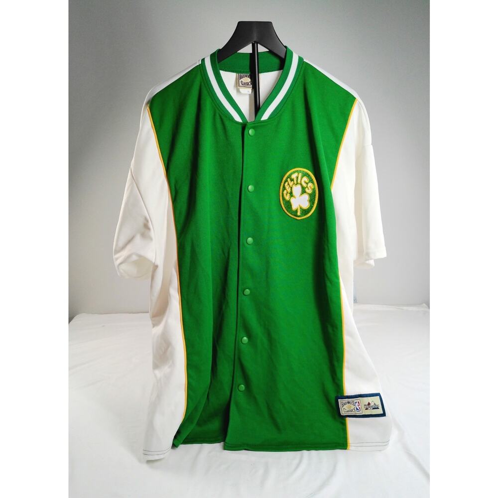Boston Celtics Majestic NBA Hardwood Classics Warm Up Shooting Jersey XL